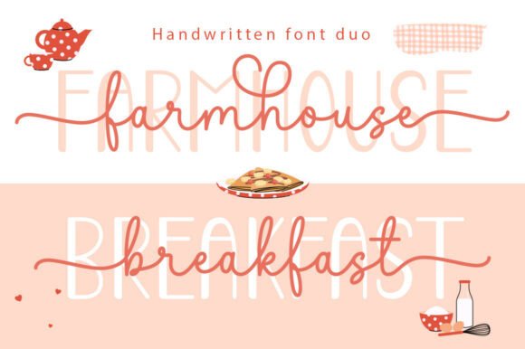 Farmhouse Breakfast Duo: A Versatile Font for Modern Design Needs