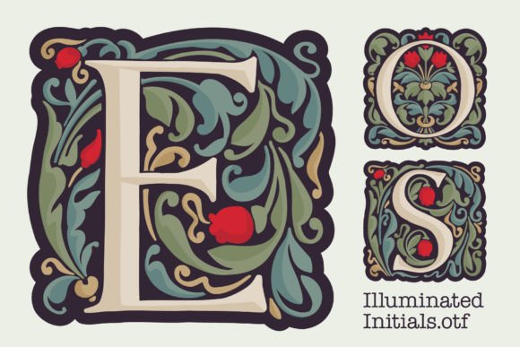 Illuminated Initials: A Gothic Font with Medieval Elegance