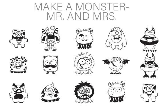 Make-a-Monster Mr and Mrs Font